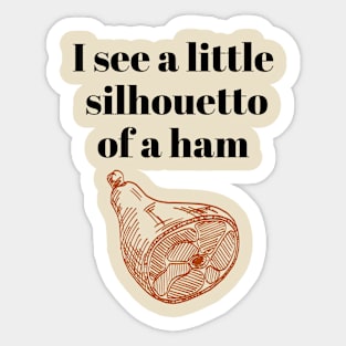 Silhouetto of a Ham Sticker